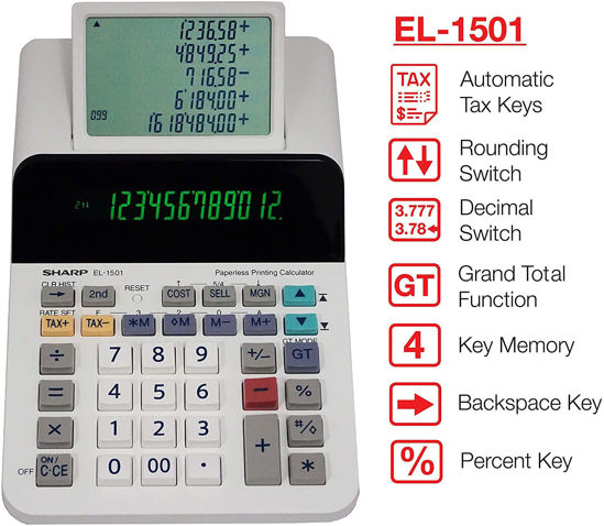 Picture of Sharp EL-1501 Cordless & Paperless Printing Calculator