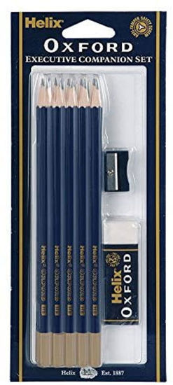 Picture of Helix Oxford 10 Executive HB Pencils Including Sharpener and Eraser
