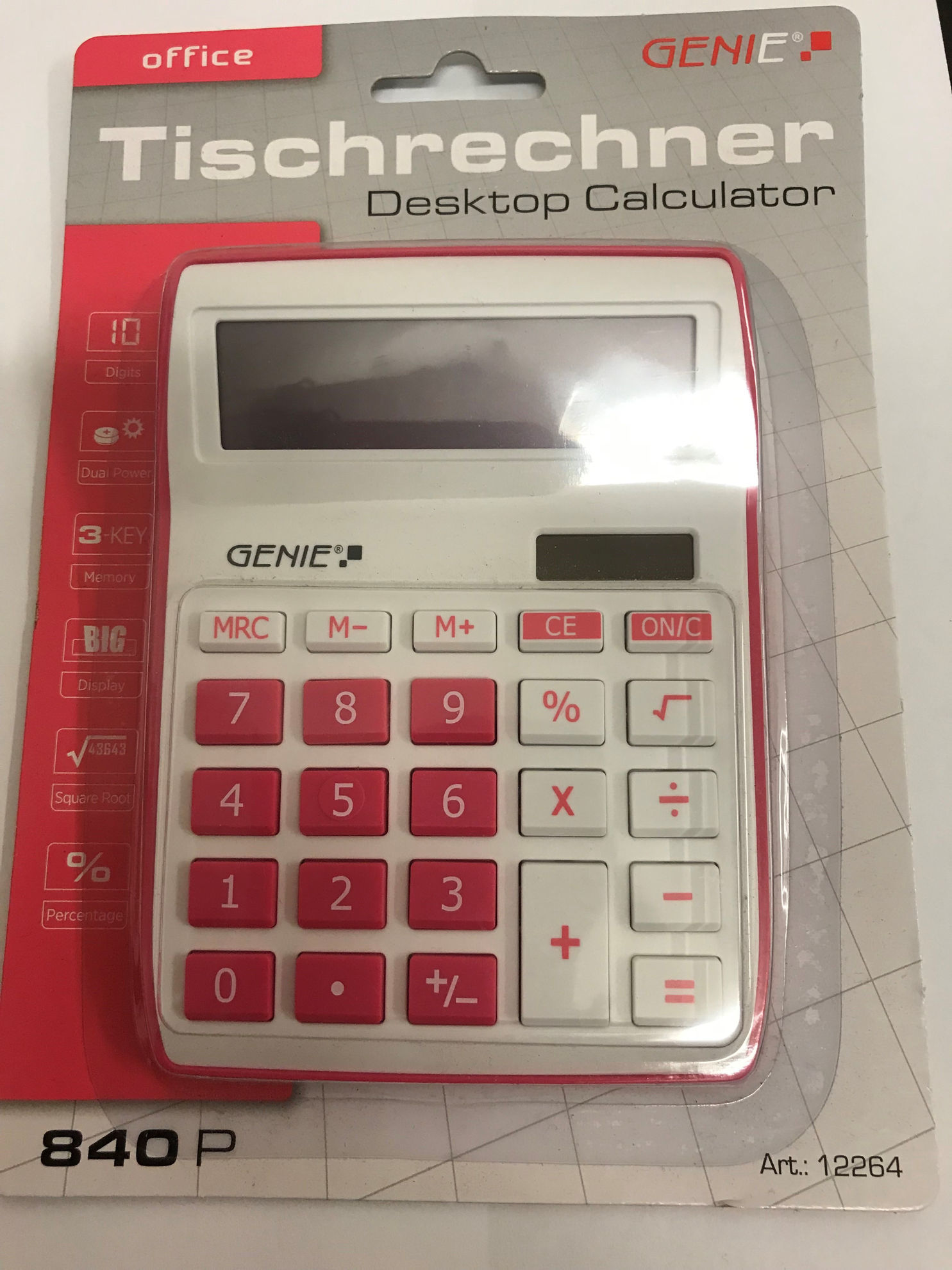 Genie 840P pink Desktop calculator. Calculators Direct Buy